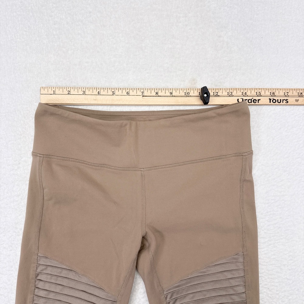 Alo Yoga High Waist Moto Leggings Size Large Tan Athleisure Activewear Gym - Picture 7 of 9